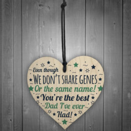 Red Ocean Special Fathers Day Gift For Step Dad Wooden Heart Fathers Day Gifts For Him Thank You - thumbnail 2