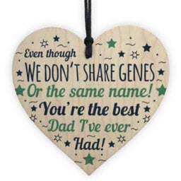 Red Ocean Special Fathers Day Gift For Step Dad Wooden Heart Fathers Day Gifts For Him Thank You - thumbnail 1