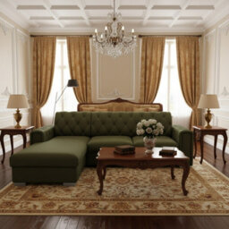 Roma Corner Sofa Bed Has Storage Polyurethane Foam Wave Springs Metal Legs Wooden Frame 267X85X185Cm Olive Left