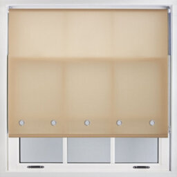Cappuccino Daylight Roller Blind With Chrome Round Eyelets And Metal Fittings Cut To Size By Furnished - (W)90Cm X (L)165Cm - thumbnail 1