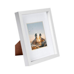 "Nicola Spring 8"" X 10"" White 3D Box Photo Frame - 4"" X 6"" Mount - White" - thumbnail 1
