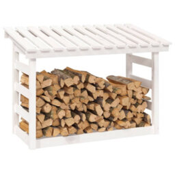 Walplus Firewood Rack White 108X64.5X78 Cm Solid Wood Pine - thumbnail 4