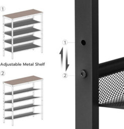 HOOBRO Shoe Rack, 5-Tier Shoe Organizer, Shoe Storage Rack For 16-20 Pairs, Adjustable Mesh Shelves, Shoe Storage Unit For Entryway, - thumbnail 8