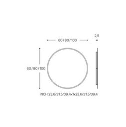 Cosmic Illuminated Bathroom Mirror 100 X 100 Cm, Round - thumbnail 4