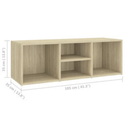 Walplus Shoe Storage Bench Sonoma Oak 105X35X35 Cm Engineered Wood - thumbnail 6