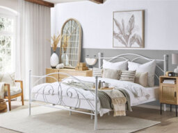 Beliani Bed Metal Dinard 180 X 200 Cm (Eu Super King) White - thumbnail 2