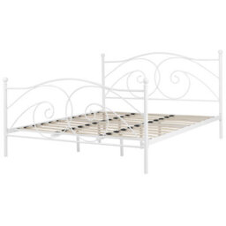Beliani Bed Metal Dinard 180 X 200 Cm (Eu Super King) White - thumbnail 6