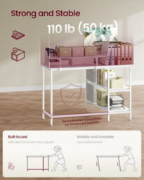 Vasagle L-Shaped Desk With 2 Spacious Drawers, Gaming Desk With Monitor Stand, Corner Desk,maple White - thumbnail 7