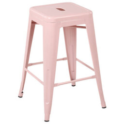 Beliani Set Of 2 Bar Stools Cabrillo Metal Pink - thumbnail 4