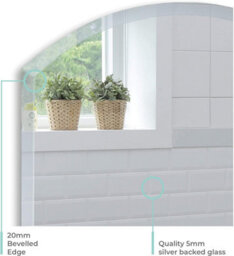 Mood Premium Arch Bathroom Mirror Wall Mounted, Frameless, Bevelled Edges (50Cm X 40Cm) - thumbnail 4
