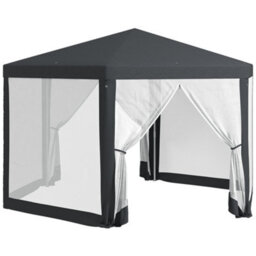 Outsunny Hexagonal Gazebo Patio, Outdoor Canopy Patio Party Tent Dark Grey - thumbnail 2