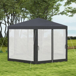 Outsunny Hexagonal Gazebo Patio, Outdoor Canopy Patio Party Tent Dark Grey - thumbnail 7