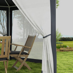 Outsunny Hexagonal Gazebo Patio, Outdoor Canopy Patio Party Tent Dark Grey - thumbnail 8