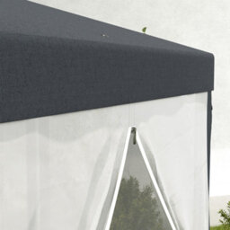 Outsunny Hexagonal Gazebo Patio, Outdoor Canopy Patio Party Tent Dark Grey - thumbnail 9