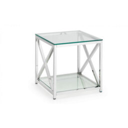 Ashfield Silver Chrome Frame Lamp Table - thumbnail 3