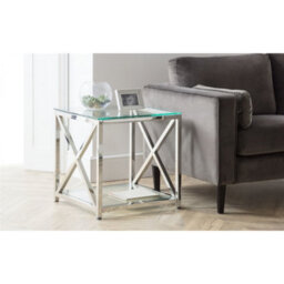 Ashfield Silver Chrome Frame Lamp Table