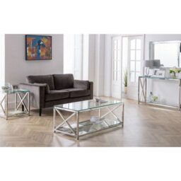Ashfield Silver Chrome Frame Lamp Table - thumbnail 6