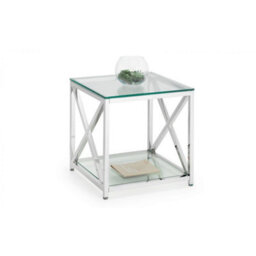 Ashfield Silver Chrome Frame Lamp Table - thumbnail 4