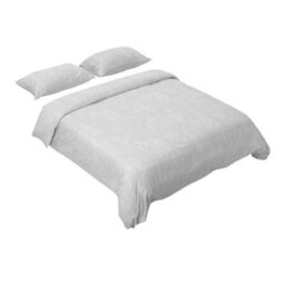 Living And Home Easy Care Small Double Bedding Printed Plant Duvet Cover With 2 Pillowcase Set Bed Linen Set Grey Set Of 3