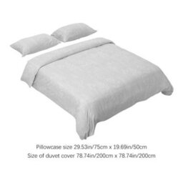 Living And Home Easy Care Small Double Bedding Printed Plant Duvet Cover With 2 Pillowcase Set Bed Linen Set Grey Set Of 3 - thumbnail 9