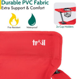 Trail Outdoor Leisure Condor Kids Folding Double Camping Chair 2 Seater 30Cm Seat Red (2-6 Years) - thumbnail 5