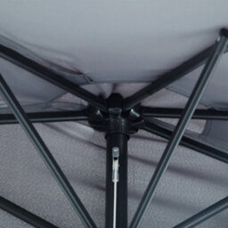 Outsunny 2.7M Metal Frame Garden Furniture Parasol Half Round Umbrella - thumbnail 9
