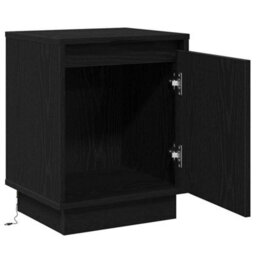Berkfield Bedside Cabinets With Led Lights 2 Pcs Black 39X34,5X50 Cm - thumbnail 6