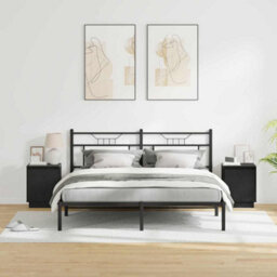 Berkfield Bedside Cabinets With Led Lights 2 Pcs Black 39X34,5X50 Cm - thumbnail 5