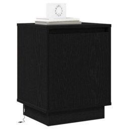 Berkfield Bedside Cabinets With Led Lights 2 Pcs Black 39X34,5X50 Cm - thumbnail 3