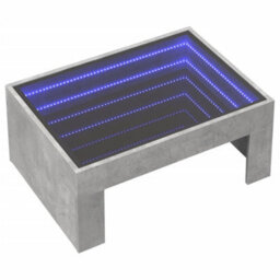 Berkfield Coffee Table With Infinity Led Concrete Grey 70X50X30 Cm - thumbnail 3