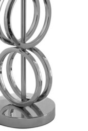 Orsina Table Lamp With Multi Ring Chain Base, High Gloss Nickel Stainless Steel Pedestal, Luxe Black Fabric - thumbnail 3