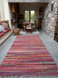 Second Nature Online Festival Boho Rug Flat Weave Multicolour With Tassels 200 Cm Square - thumbnail 2
