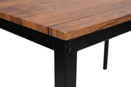 Nordlys 4-Person Metal And Brown Wood Dining Table Industrial Style Dining Room - thumbnail 5