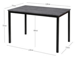 Nordlys 4-Person Metal And Brown Wood Dining Table Industrial Style Dining Room - thumbnail 6