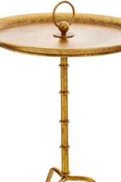 Orsina Gold Finish Small Accent Table, Elegant Side Table By Couch For Livingroom, Distressed Small Lounge Table - thumbnail 2