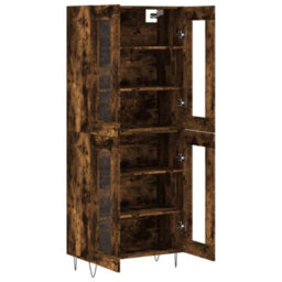 Berkfield Highboard Smoked Oak 69.5X34X180 Cm Engineered Wood - thumbnail 4