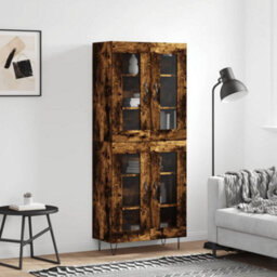 Berkfield Highboard Smoked Oak 69.5X34X180 Cm Engineered Wood - thumbnail 1