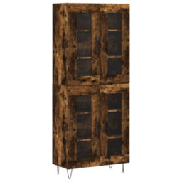 Berkfield Highboard Smoked Oak 69.5X34X180 Cm Engineered Wood - thumbnail 2