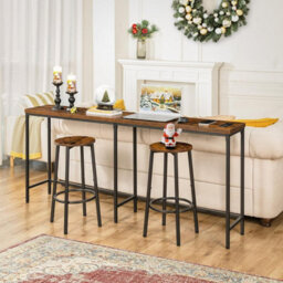 HOOBRO Bar Stools Set Of 2, Breakfast Bar Stools For Kitchen, Round Bar Chairs With Footrest, Pub Stools, Sturdy Metal Frame, For Dining - thumbnail 6