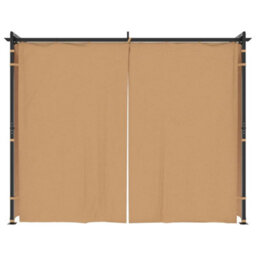 Walplus Gazebo With Curtains 3X3 M Taupe Steel - thumbnail 2