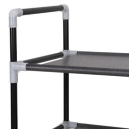 Berkfield Shoe Rack With 8 Shelves Metal And Non-Woven Fabric Black - thumbnail 5