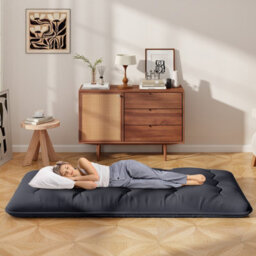 Costway Foldable Tatami Mat Floor Futon Mattress Roll Up Sleeping Pad W/ Washable Cover, Small Double/double/king Size - thumbnail 3