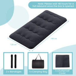 Costway Foldable Tatami Mat Floor Futon Mattress Roll Up Sleeping Pad W/ Washable Cover, Small Double/double/king Size - thumbnail 2
