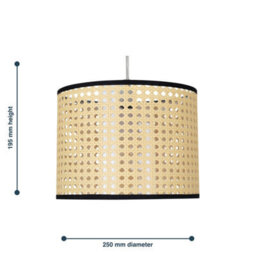 First Choice Lighting Woven 25Cm Wicker Easy Fit Pendant Shade - thumbnail 7