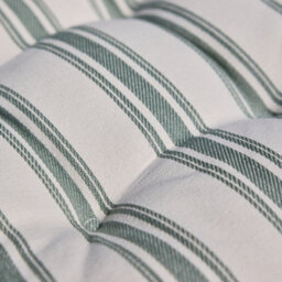 Dibor Set Of 4 Forest Green Stripe Cotton Indoor Furniture Dining Chair Seat Pads With Ties (L)40Cm X (W)40Cm - thumbnail 5