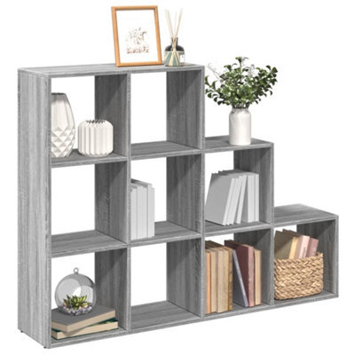Berkfield Room Divider Bookcase 3-Tier Grey Sonoma 137.5X29X103.5 Cm Engineered Wood - image 1