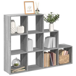 Berkfield Room Divider Bookcase 3-Tier Grey Sonoma 137.5X29X103.5 Cm Engineered Wood - thumbnail 1