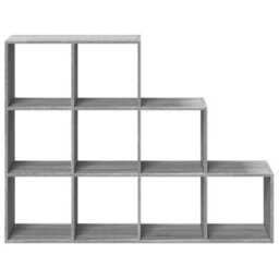 Berkfield Room Divider Bookcase 3-Tier Grey Sonoma 137.5X29X103.5 Cm Engineered Wood - thumbnail 5
