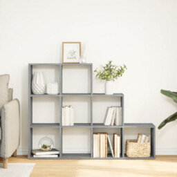 Berkfield Room Divider Bookcase 3-Tier Grey Sonoma 137.5X29X103.5 Cm Engineered Wood - thumbnail 3