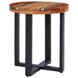 Berkfield Coffee Table 40X45 Cm Solid Teak Wood And Polyresin - thumbnail 9